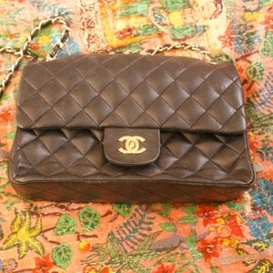 CHANEL Classic Double Flap Quilted Caviar Leather Black CC bag